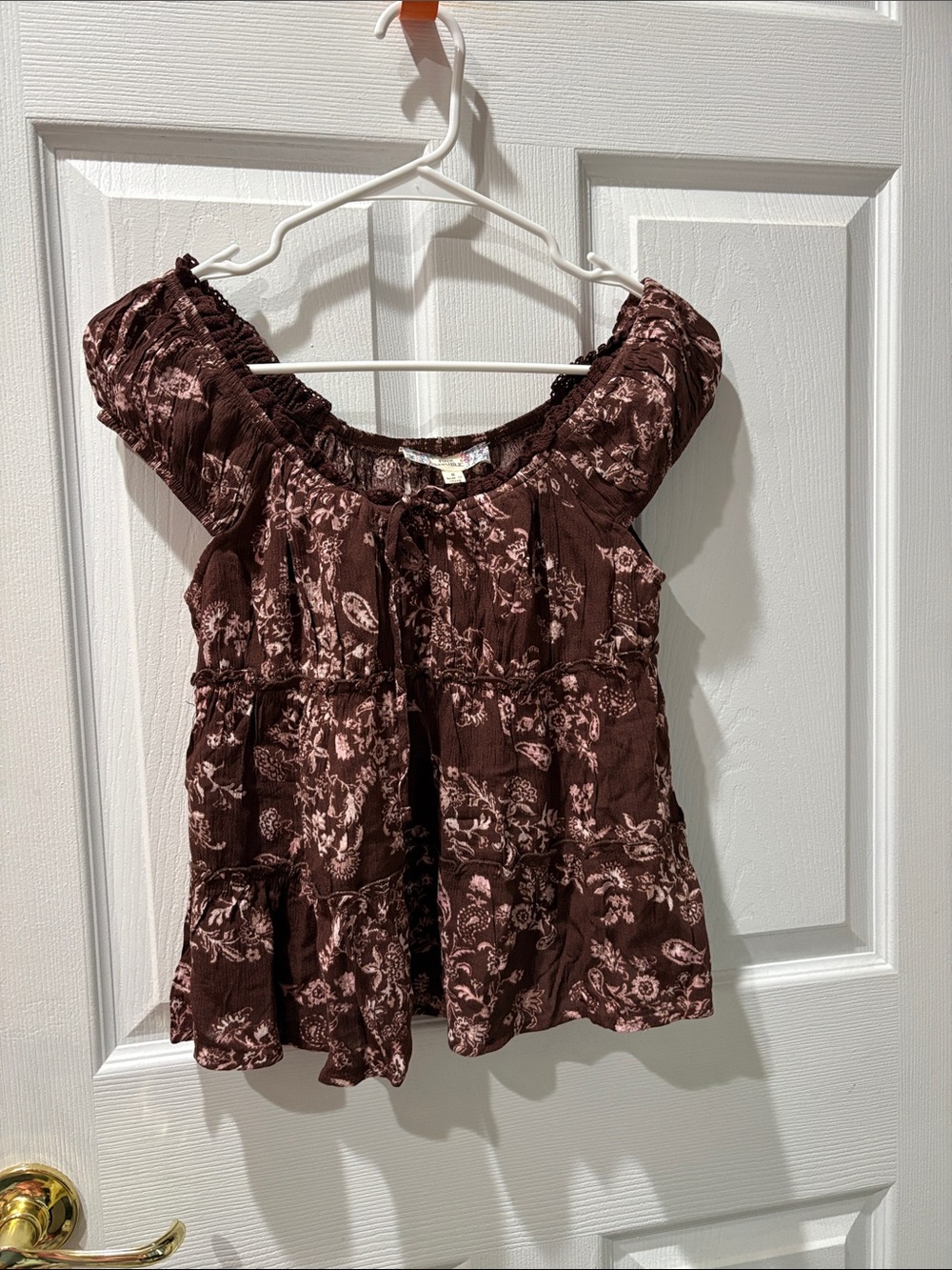 Pink republic brown floral juniors sleeveless top